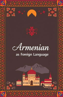 A beautifully designed cover for a language learning book titled 'Armenian as a Foreign Language'