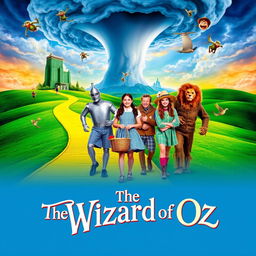 A vibrant and imaginative movie poster for 'The Wizard of Oz'