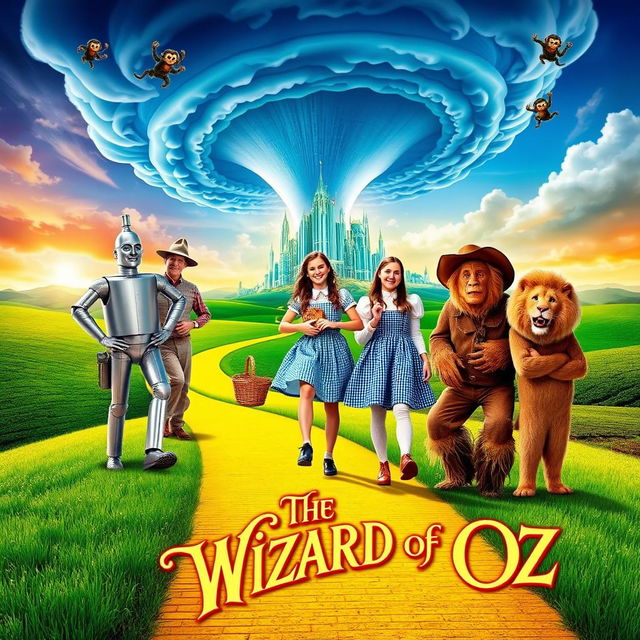 A vibrant and imaginative movie poster for 'The Wizard of Oz'