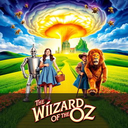 A vibrant and imaginative movie poster for 'The Wizard of Oz'