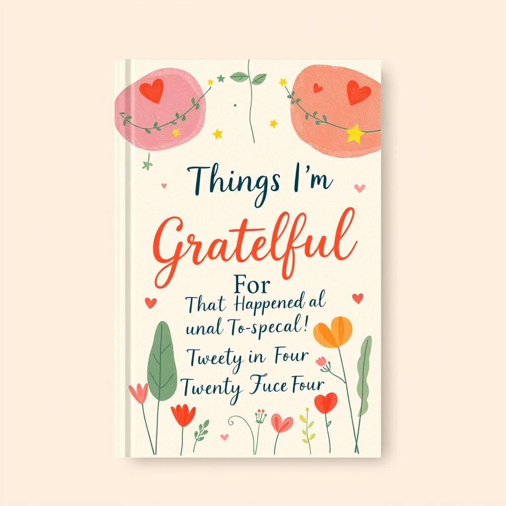 A beautifully designed book cover featuring the text 'Things I'm Grateful For That Happened in Twenty Twenty Four