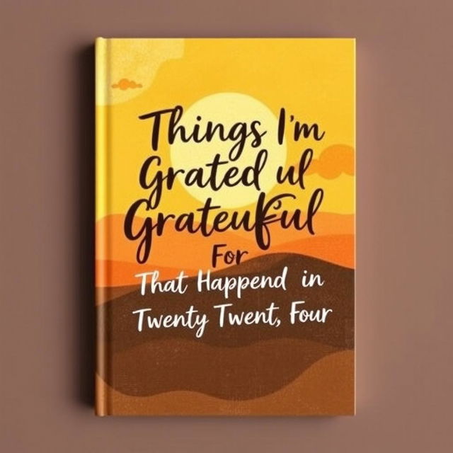 A warm and cheerful book cover featuring the text 'Things I'm Grateful For That Happened in Twenty Twenty Four