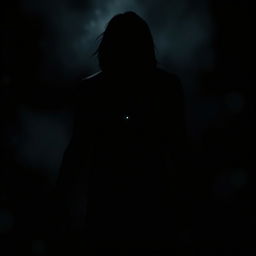 A dark, abstract figure representing a person's inner turmoil, with striking shadows and deep blacks