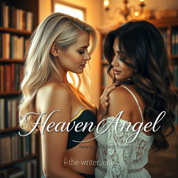 A romantic and passionate scene capturing the essence of a secret relationship between two young women