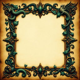 A beautifully designed trading card featuring a rich fantasy border outline, inspired by elements of medieval art