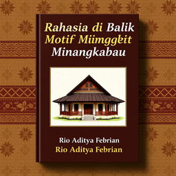A draft book cover for 'Rahasia di Balik Motif Songket Minangkabau'