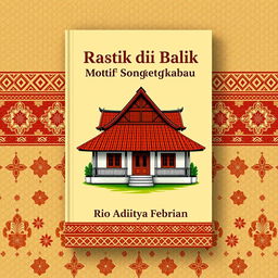 A draft book cover for 'Rahasia di Balik Motif Songket Minangkabau'