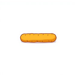 A clean and simple 2D logo design featuring a single long cylinder-shaped chicken nugget, rendered in a cartoon style
