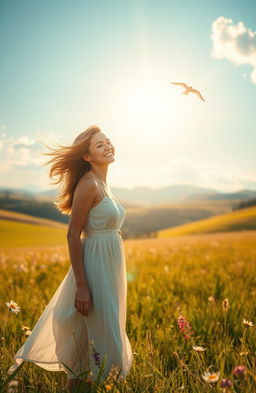A serene landscape depicting a bright, beautiful morning after a stormy night, symbolizing hope and the overcoming of grief