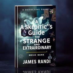 A compelling book cover design for a guide titled 'A Skeptic's Guide to the Strange and Extraordinary'