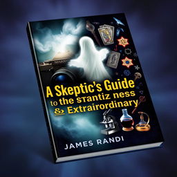 A compelling book cover design for a guide titled 'A Skeptic's Guide to the Strange and Extraordinary'