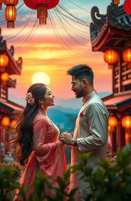A romantic scene inspired by the East, encapsulating elegance and charm