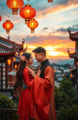 A romantic scene inspired by the East, encapsulating elegance and charm