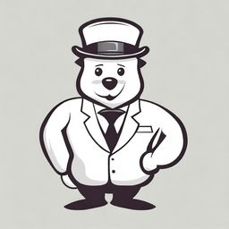 An illustration of a formal cotton mascot, suitable for serious advertising of an industrial company.