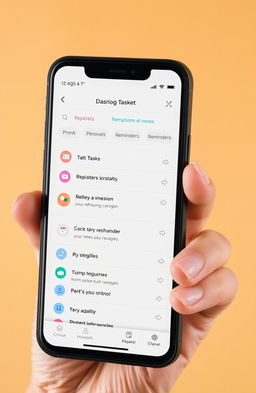 A sleek, modern task management app interface displayed on a smartphone screen