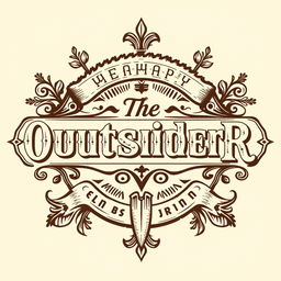 A logo design for a woodworking business called 'The OutsideR', featuring elaborate vintage typography inspired by classic print styles