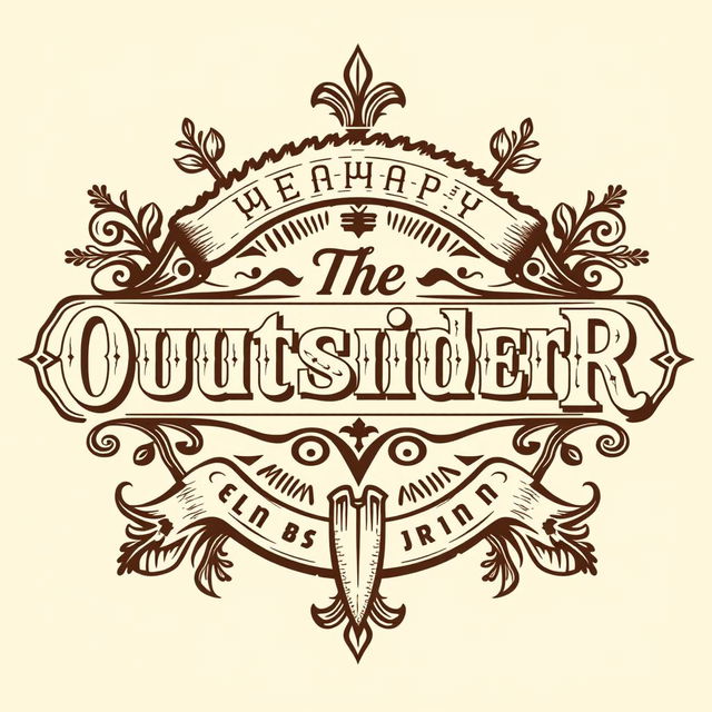 A logo design for a woodworking business called 'The OutsideR', featuring elaborate vintage typography inspired by classic print styles