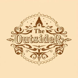 A logo design for a woodworking business called 'The OutsideR', featuring elaborate vintage typography inspired by classic print styles