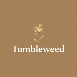 A minimalist logo design for 'Tumbleweed' featuring a stylized tumbleweed illustration