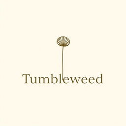 A minimalist logo design for 'Tumbleweed' featuring a stylized tumbleweed illustration