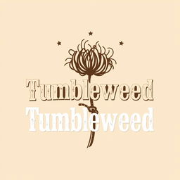 A minimalist logo design for 'Tumbleweed' in an Old West style, featuring a stylized tumbleweed illustration with rustic, weathered textures