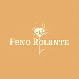 A minimalist logo design for 'Feno Rolante' inspired by the Old West, featuring a stylized tumbleweed as the central element