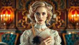 A beautiful young woman from the Victorian era, embodying wealth and elegance