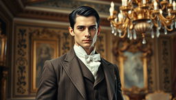 A handsome young man from the Victorian era, exuding wealth and sophistication