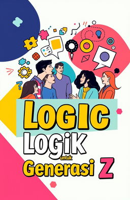 A visually engaging book cover design for a Logic textbook aimed at Generation Z
