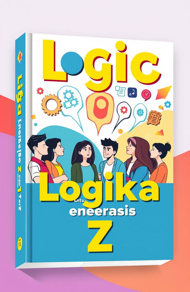 A visually engaging book cover design for a Logic textbook aimed at Generation Z