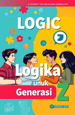 A visually engaging book cover design for a Logic textbook aimed at Generation Z