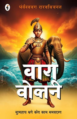 A powerful and inspiring book cover for a historical novel titled 'पुरूषोत्तम: भारत का वीर पुत्र