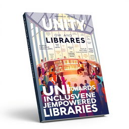 A striking book cover design for 'Unity Towards Inclusive and Empowered Libraries'