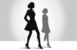 A silhouette of a stylish lady dressed in minimalistic attire, accentuating a modern, aesthetic look.