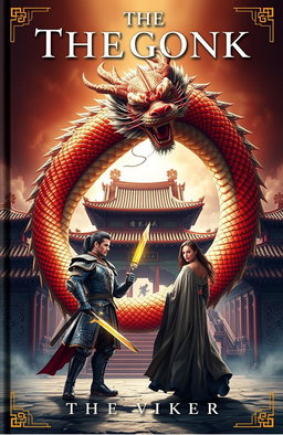 A captivating book cover featuring ancient Chinese architecture with ornate rooftops and intricate details