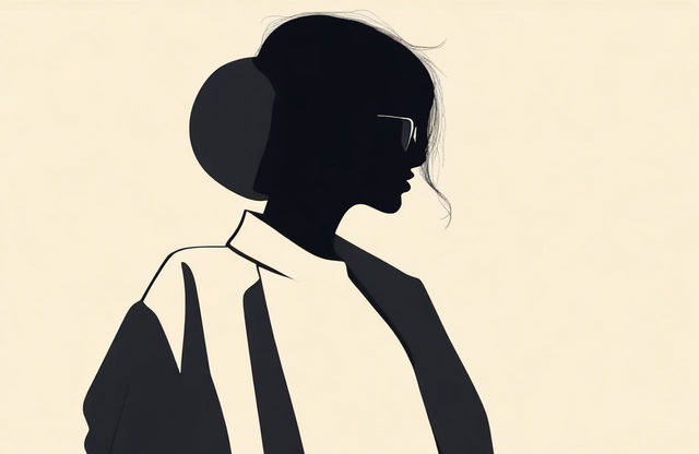 A silhouette of a stylish lady dressed in minimalistic attire, accentuating a modern, aesthetic look.