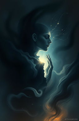 An ethereal scene depicting a shattered soul amidst swirling shadows, representing the struggle of the mind to heal