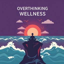 A book cover design focusing on mental wellness, depicting themes of overthinking, stress, anxiety, and anger