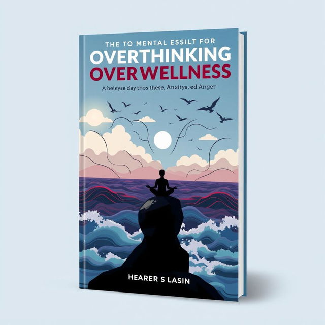 A book cover design focusing on mental wellness, depicting themes of overthinking, stress, anxiety, and anger