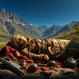 Mummy from the Altai Mountains, depicted in a historical and archaeological context