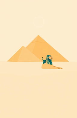 A simple, stylized representation of ancient Egypt, featuring iconic elements such as the pyramids, the Sphinx, and hieroglyphics