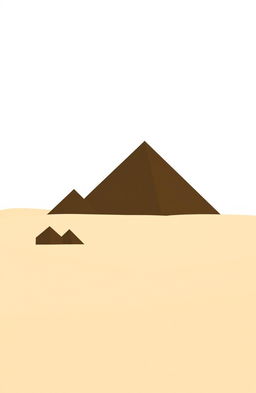 A minimalist depiction of Egypt featuring simple representations of pyramids