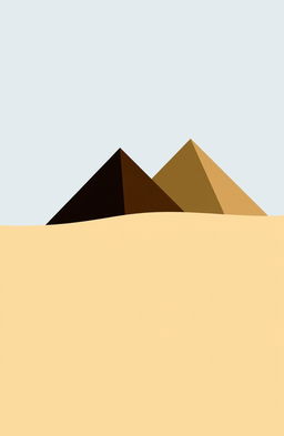 A minimalist depiction of Egypt featuring simple representations of pyramids