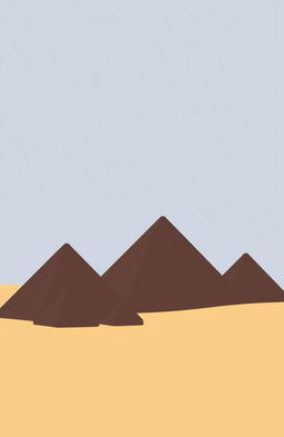 A minimalist depiction of Egypt featuring simple representations of pyramids