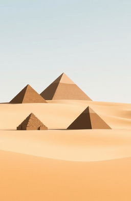 A minimalist depiction of Egypt featuring simple representations of pyramids