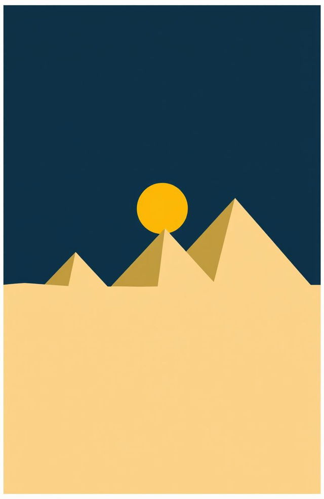 A minimalist representation of ancient Egypt featuring iconic pyramids