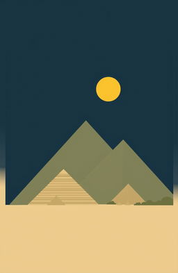 A minimalist representation of ancient Egypt featuring iconic pyramids
