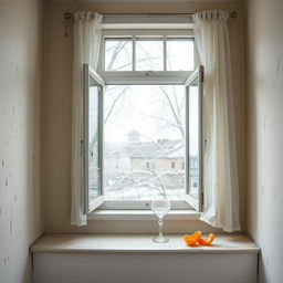 An empty room with peeling paint on the walls, creating a sense of age and character