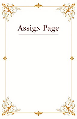 An elegant assignment cover page featuring a prominent school name at the top, styled in a formal font
