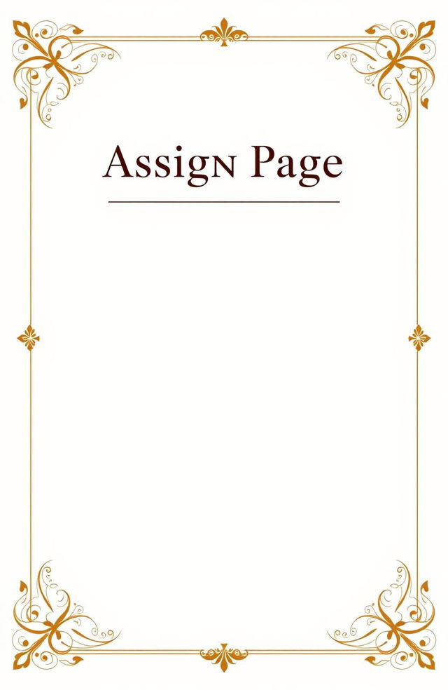 An elegant assignment cover page featuring a prominent school name at the top, styled in a formal font